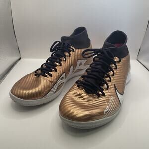 Men’s 7 Nike Zoom Mercurial Superfly 9 Academy IC Metallic Copper Soccer Indoor